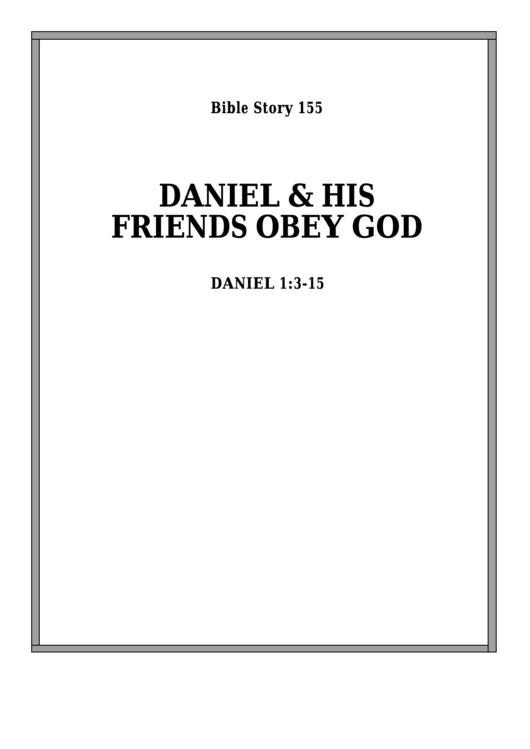 Daniel And His Friends Obey God Bible Activity Sheet Set Printable pdf
