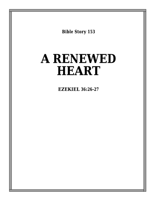 A Renewed Heart Bible Activity Sheet Set Printable pdf