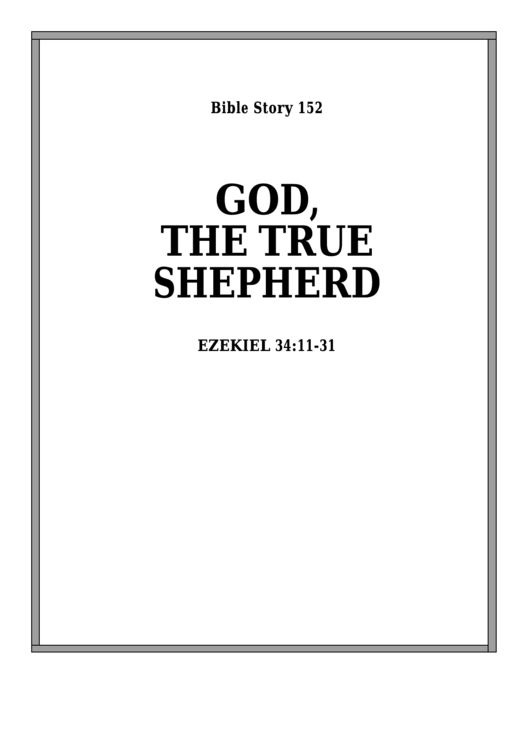 God, The True Shepherd Bible Activity Sheet Set Printable pdf