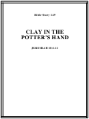 Clay In The Potter's Hand Bible Activity Sheet Set