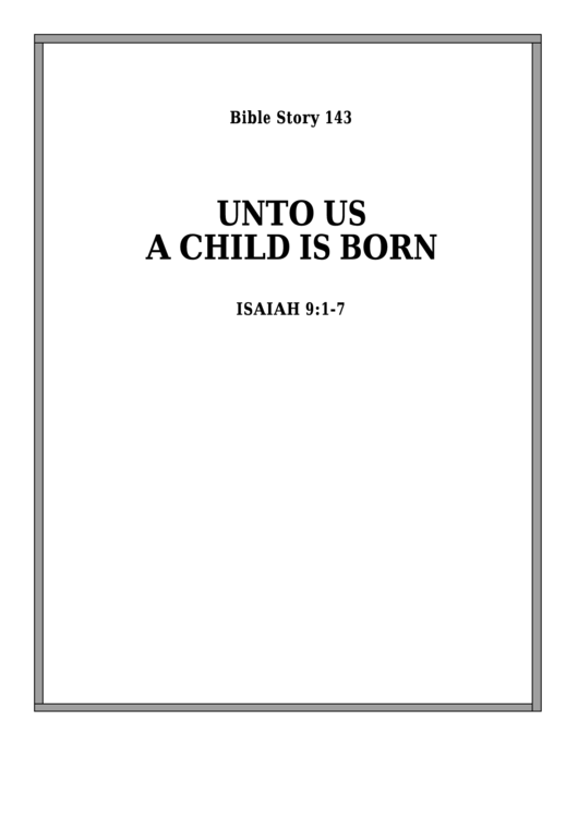 Unto Us A Child Is Born Bible Activity Sheet Set Printable pdf