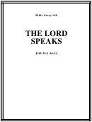 The Lord Speaks Bible Activity Sheet Set