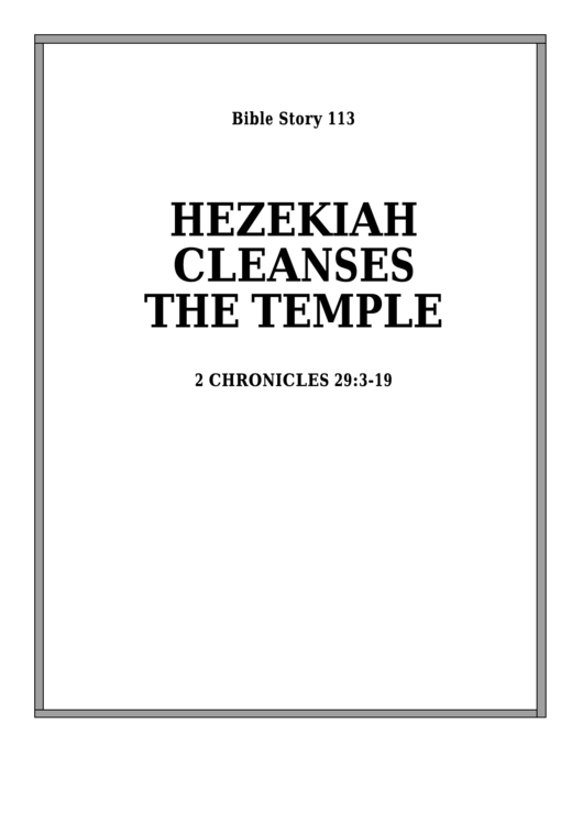 Download Hezekiah Cleanses The Temple Bible Activity Sheet Set ...