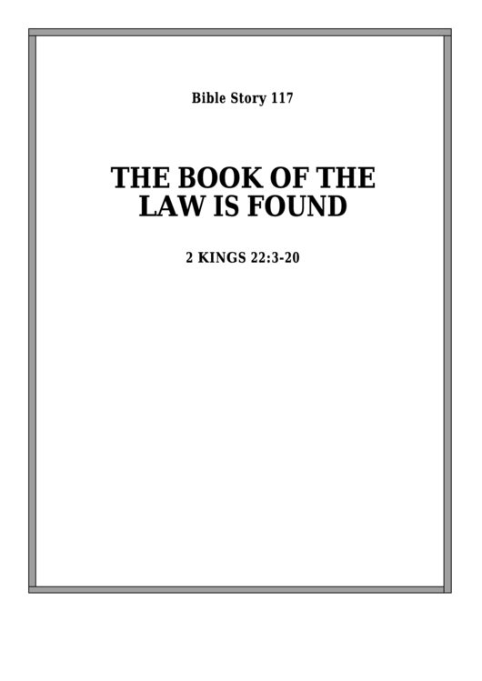 The Book Of The Law Is Found Bible Activity Sheet Set Printable pdf