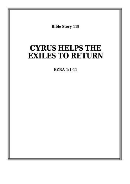 Cyrus Helps The Exiles To Return Bible Activity Sheet Set Printable pdf