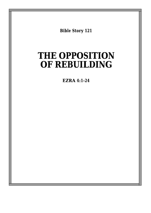 The Opposition Of Rebuilding Bible Activity Sheet Set Printable pdf