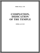 Completion, Dedication Of The Temple Bible Activity Sheet Set
