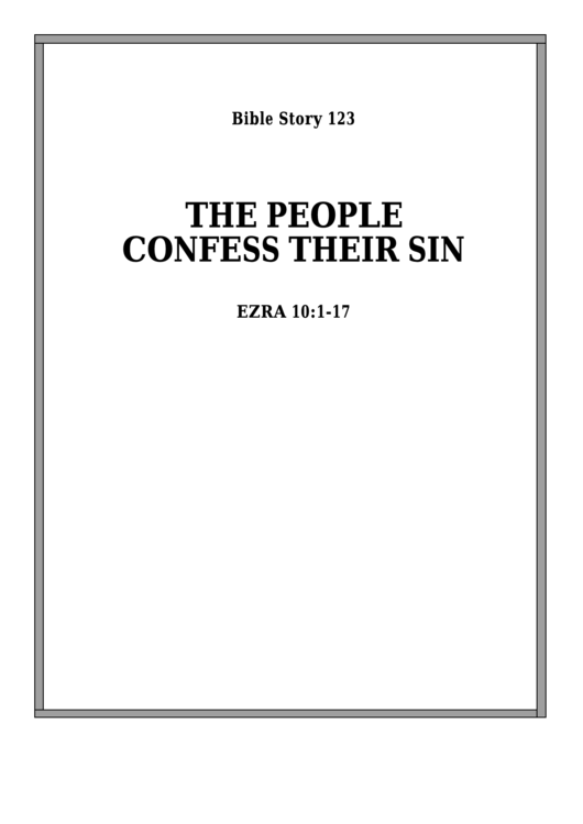 The People Confess Their Sin Bible Activity Sheet Set Printable pdf