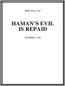 Hamon's Evil Is Repaid Bible Activity Sheet Set