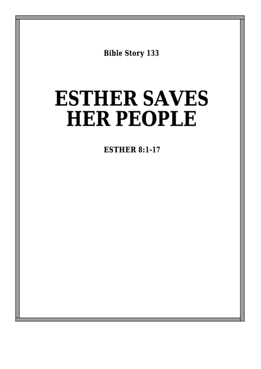 Esther Saves Her People Bible Activity Sheet Set Printable pdf