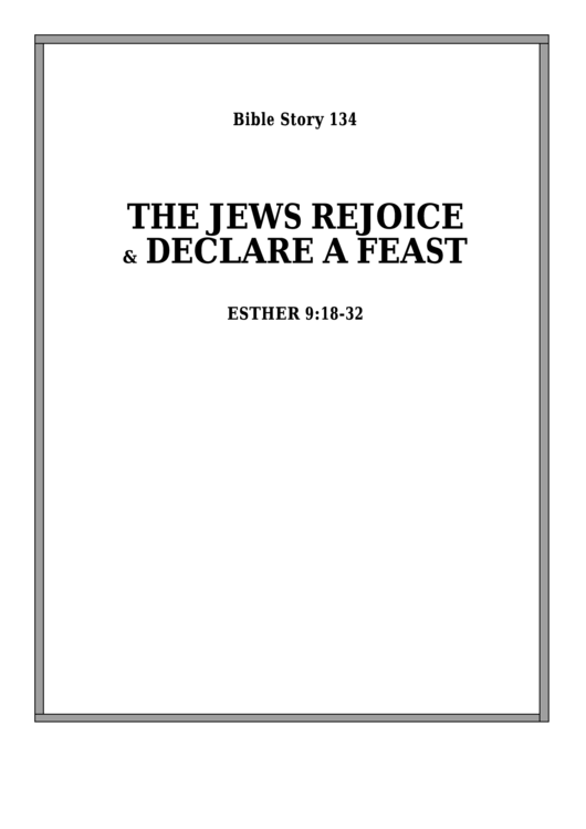The Jews Rejoice And Declare A Feast Bible Activity Sheet Set Printable pdf