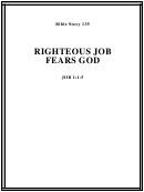 Righteous Job Fears God Bible Activity Sheet Set