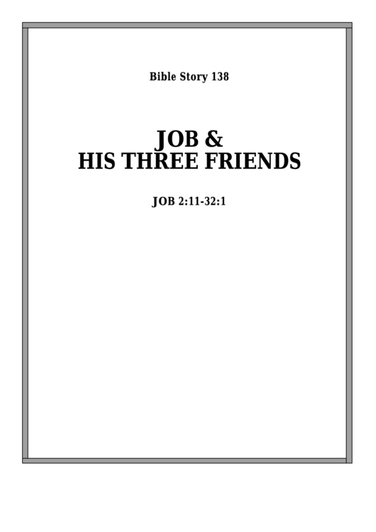 Job And His Three Friends Bible Activity Sheet Set Printable pdf