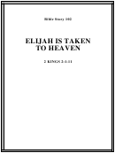 Elijah Is Taken To Heaven Bible Activity Sheet Set