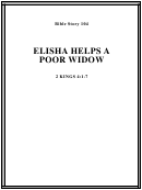 Elisha Helps A Poor Widow Bible Activity Sheet Set