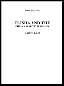 Elisha And The Shunammite Woman Bible Activity Sheet Set