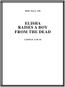 Elisha Raises A Boy From The Dead Bible Activity Sheet Set