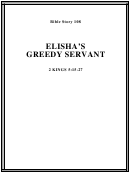 Elisha's Greedy Servant Bible Activity Sheet Set