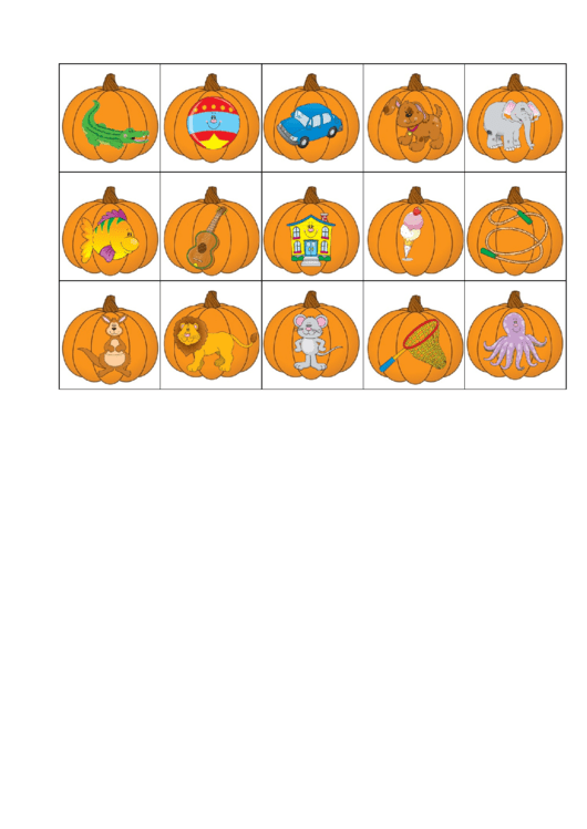 Pumpkin Sounds Game Card Template Printable pdf