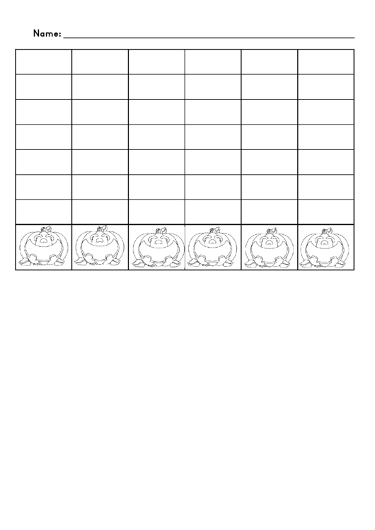 Blank Graph Game Card Template Printable pdf