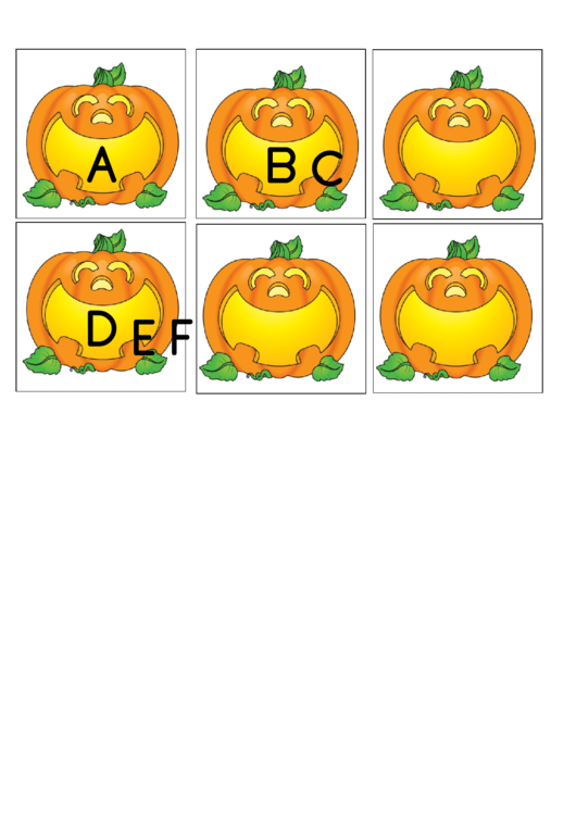 Pumpkin Letter And Word Cards Template Printable pdf