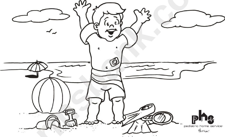 A Day At The Beach Coloring Sheets