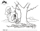 Swinging In The Trees Nature Coloring Sheet