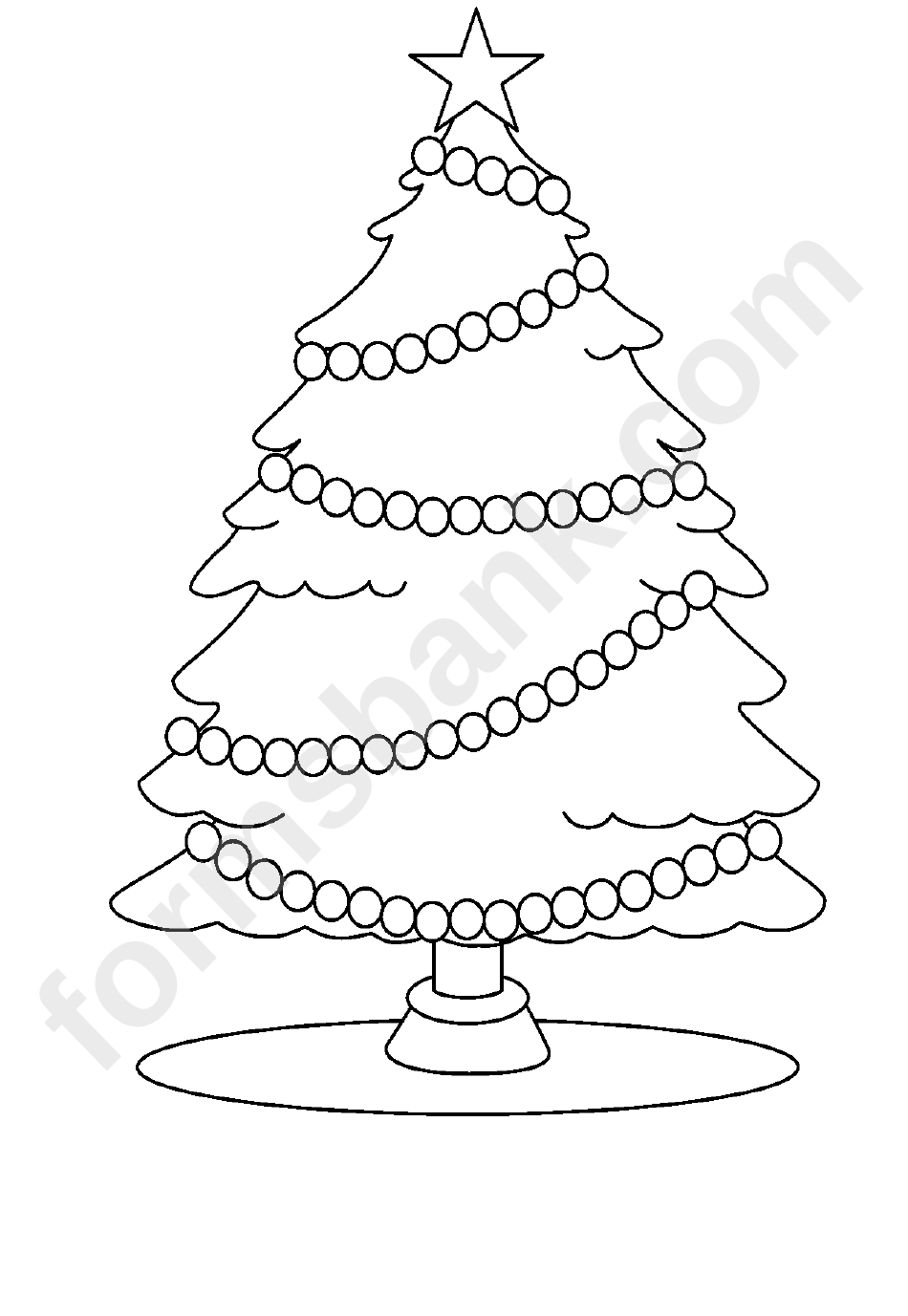 Christmas Tree And Decorations Coloring Sheets