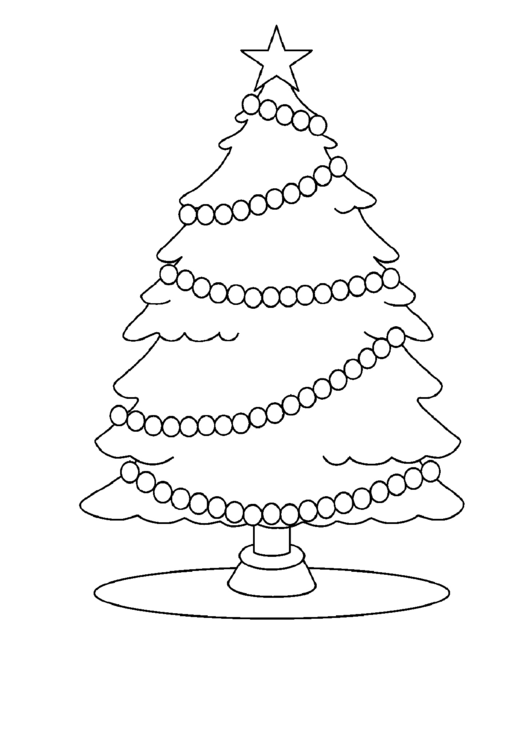 Christmas Tree And Decorations Coloring Sheets Printable pdf