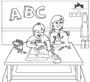 Winter Arts & Crafts Family Coloring Sheet