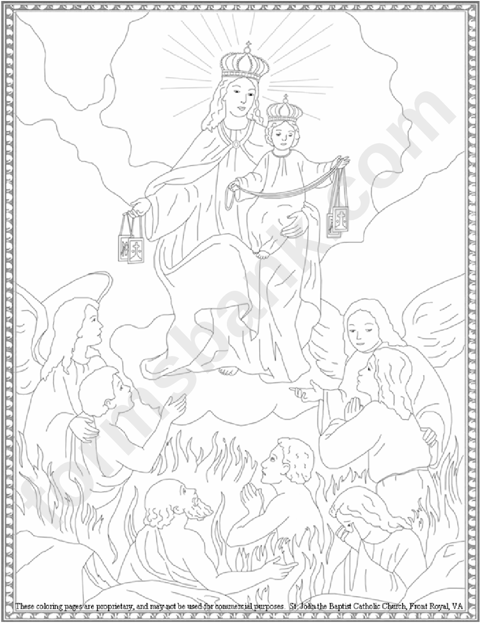Our Lady Of Mount Carmel Coloring Sheet