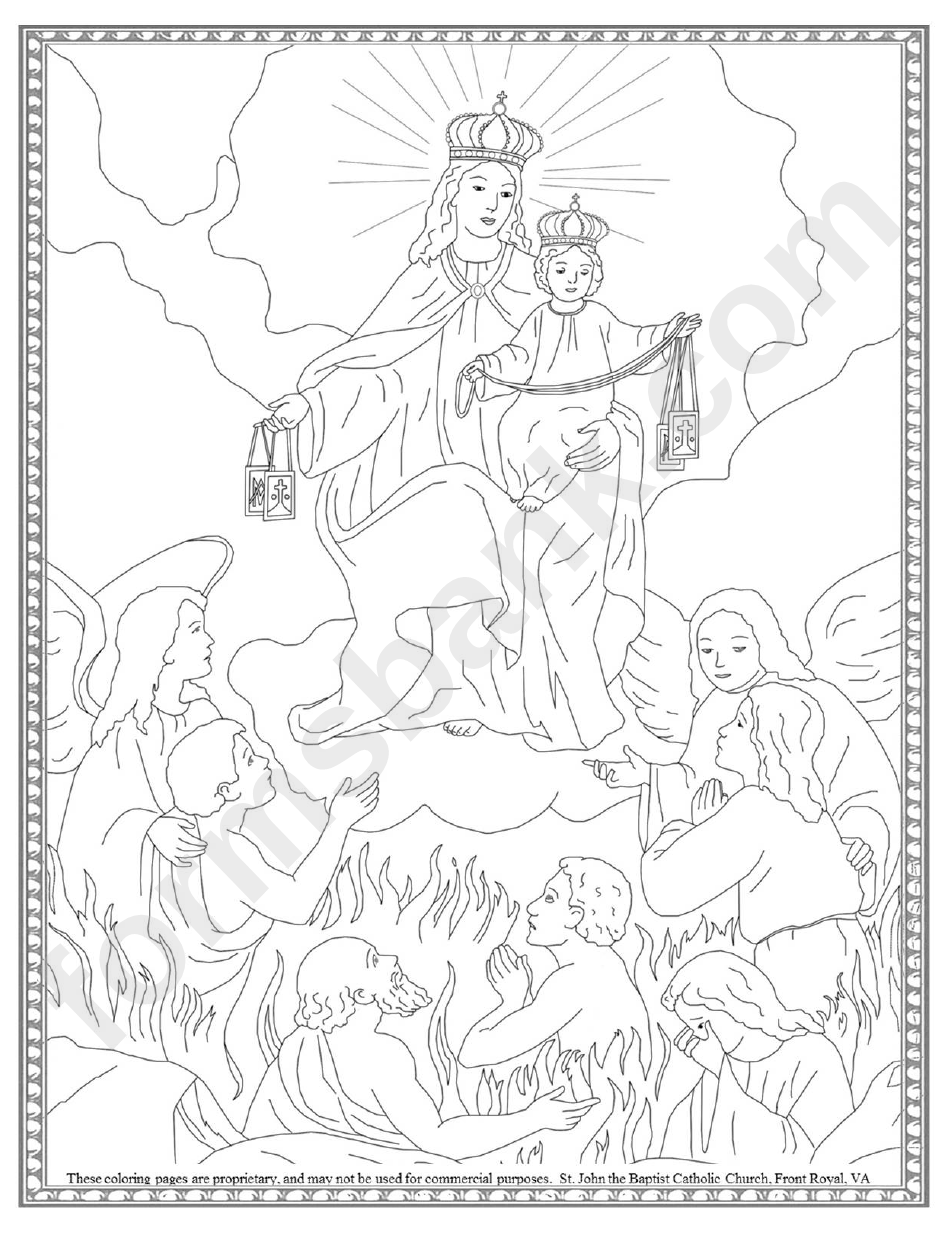 Theotokos Catholic Coloring Sheet