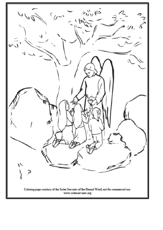 Angel And Children Coloring Sheet