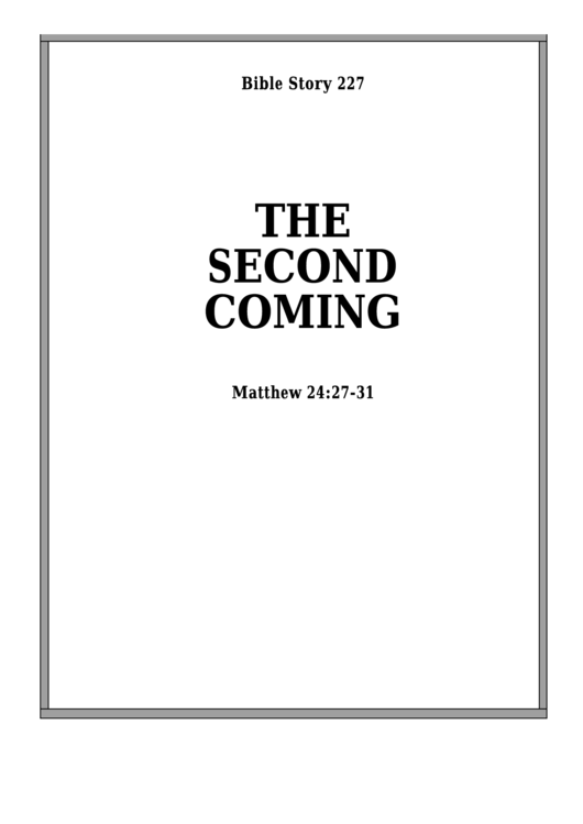 The Second Coming Bible Activity Sheet Set Printable pdf