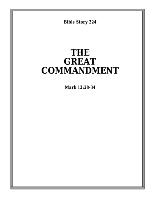 The Great Commandment Bible Activity Sheet Set Printable pdf