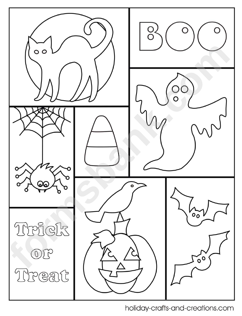 Halloween Collage Halloween Coloring Sheets