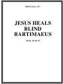 Jesus Heals Blind Bartimaeus Bible Activity Sheet Set Printable pdf