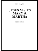 Jesus Visits Mary And Martha Bible Activity Sheet Set