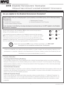 Disabled Homeowners' Exemption Prequalifying Checklist & Income Worksheet For 2018/2019 - New York Department Of Finance