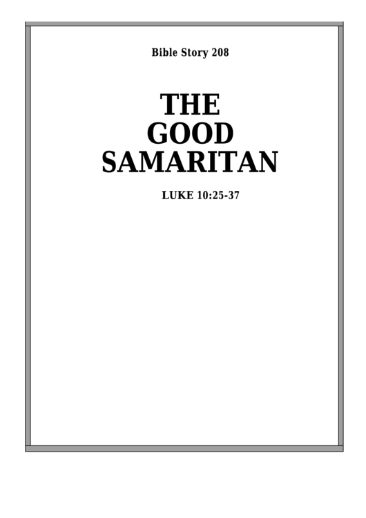 The Good Samaritan Bible Activity Sheet Set Printable pdf
