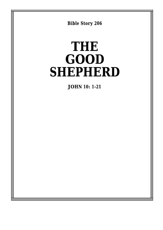 The Good Shepherd Bible Activity Sheet Set Printable pdf