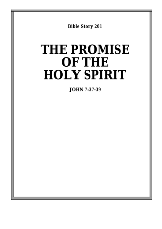 The Promise Of The Holy Spirit Bible Activity Sheet Set Printable pdf