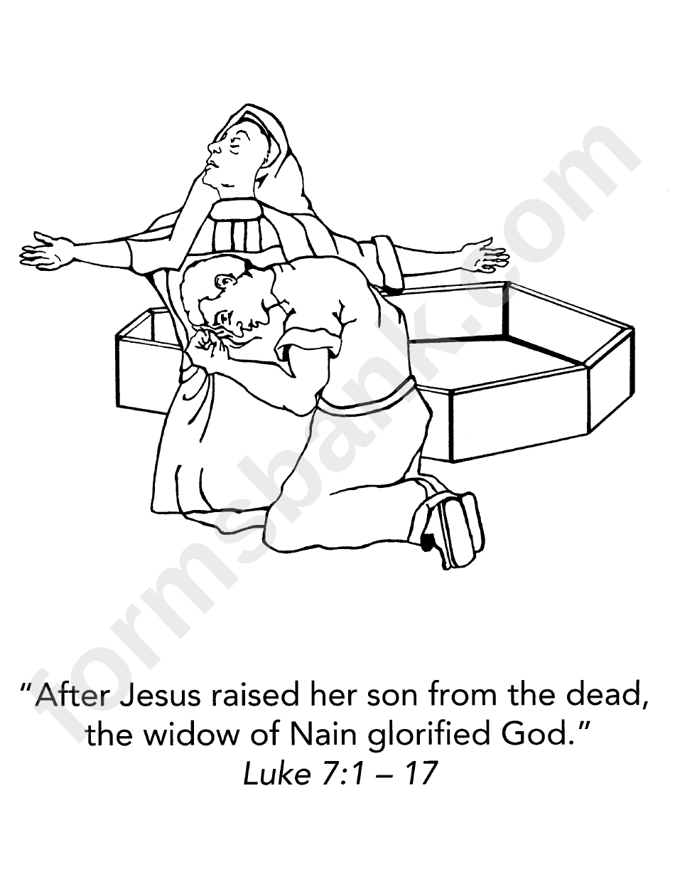 The Son Of The Widow Of Nain Bible Activity Sheet Set