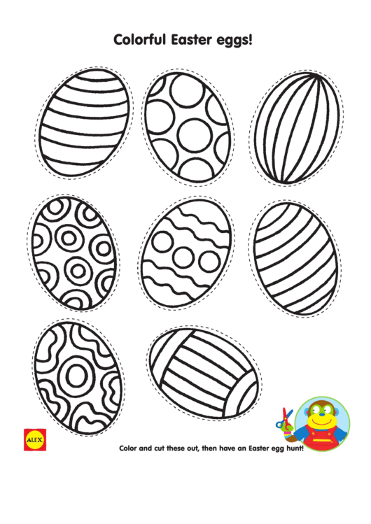Easter Eggs Coloring Sheet Printable pdf