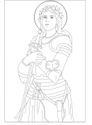 Catholic Saint With Sword Coloring Sheet