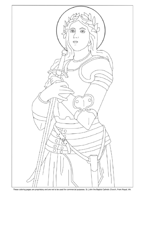 Catholic Saint With Sword Coloring Sheet Printable pdf
