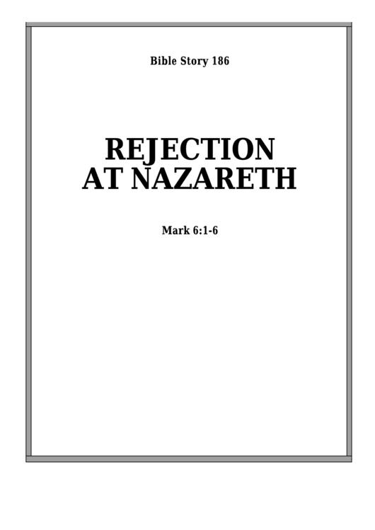 Rejection At Nazareth Bible Activity Sheet Set printable pdf download