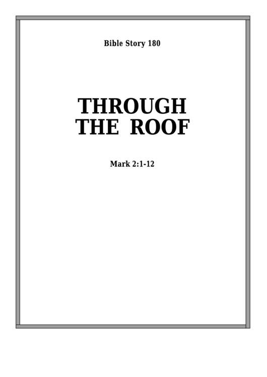 Through The Roof Bible Activity Sheet Set Printable pdf