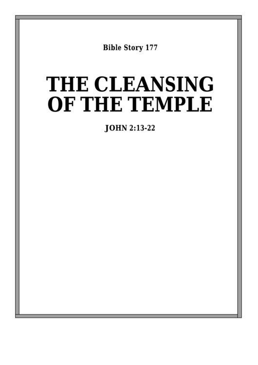 The Cleansing Of The Temple Bible Activity Sheet Set Printable pdf