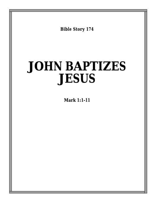 John Baptizes Jesus Bible Activity Sheet Set Printable pdf